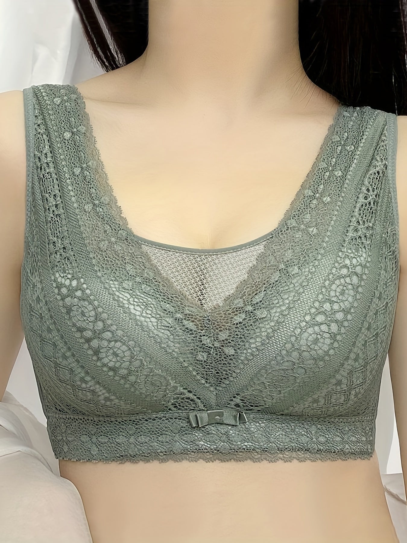 Wireless Lace Bra Full Coverage Comfortable Intimates Underwear