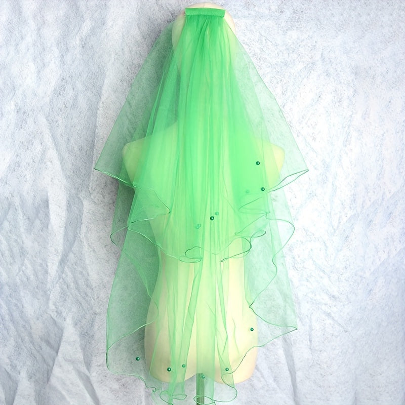 Bridal Veil Faux Pearl Head Veil Wedding Dress Hair Accessories