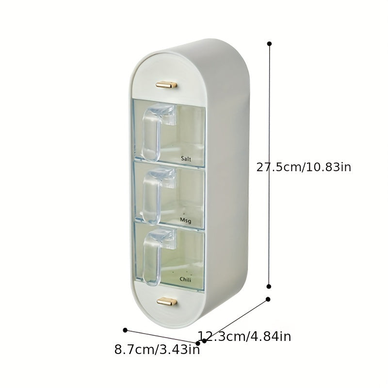 Spice Jars Wall Mounted Seasoning Containers with Spoon