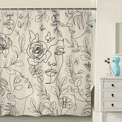 Abstract Face Shower Curtain