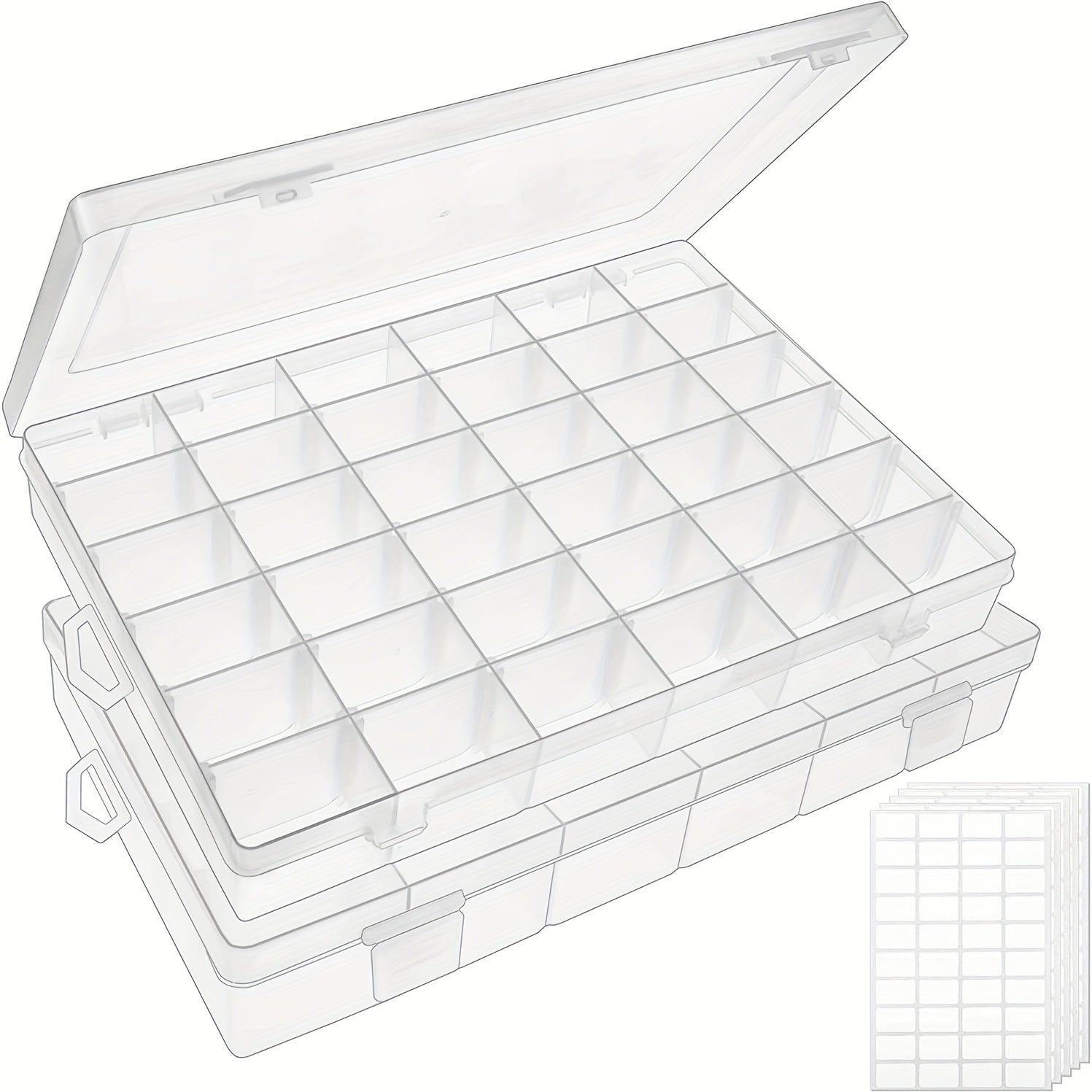 24-36 Grid Plastic Storage Box Jewelry Bead Organizer