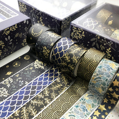 10pcs Foil Washi Tape Set for DIY Scrapbooking & Wrapping