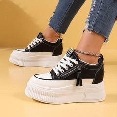 Women's Chunky Side Zip Platform Sneakers Non Slip Running Shoes