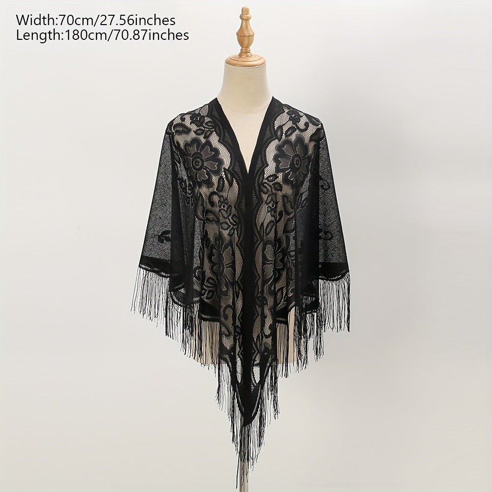 Fringed Triangle Scarf Soft Shawl Classic Wrap