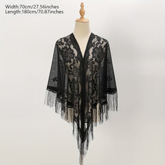 Fringed Triangle Scarf Soft Shawl Classic Wrap