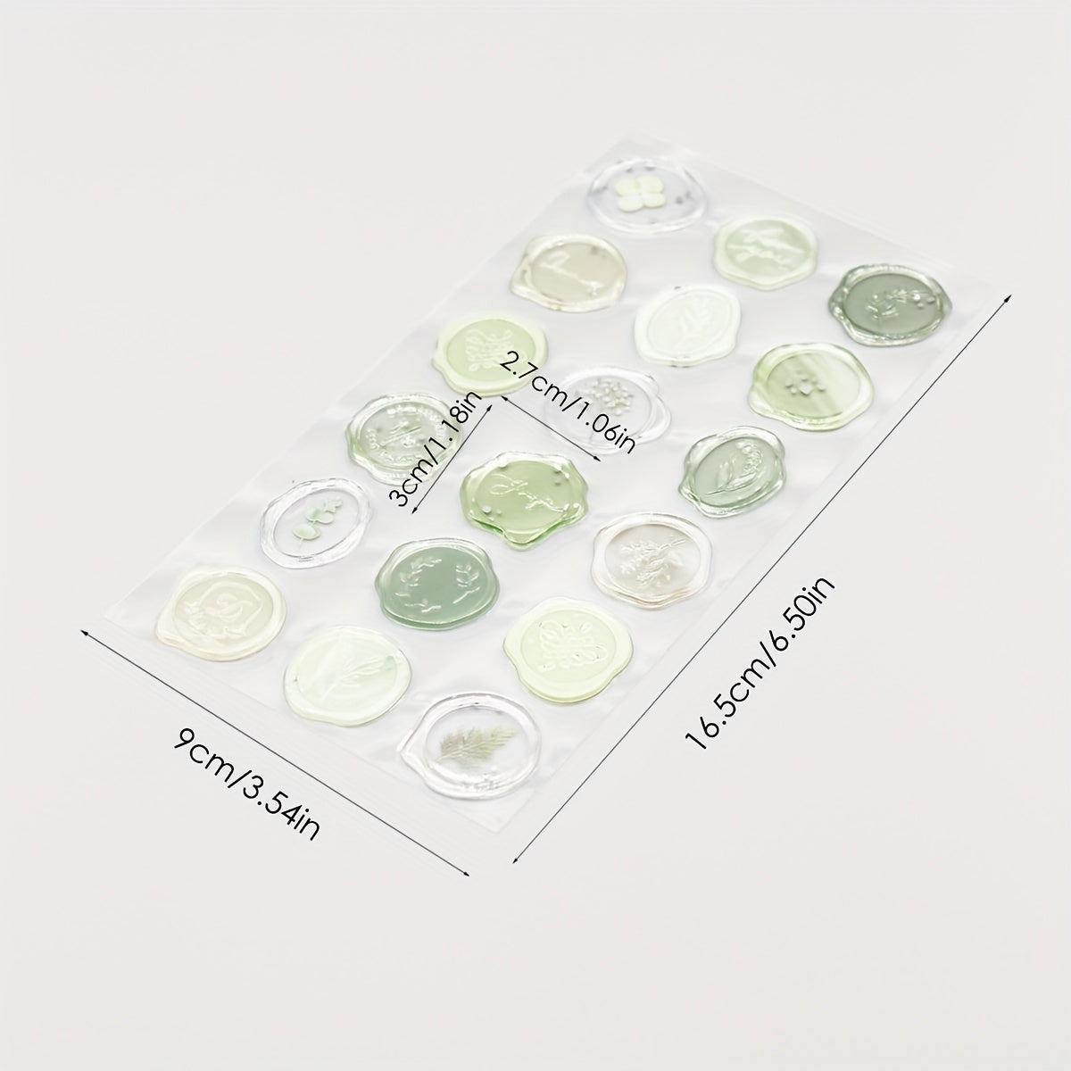 DIY Green Flower Branch Leaf Fire Paint Seal Stickers 18pcs