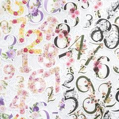 40pcs Floral Number Sticker Pack Creative Floral Decorative Sticker