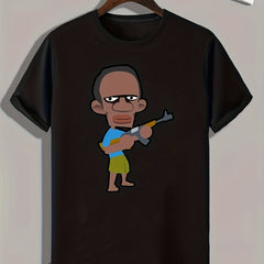 Cartoon Character Print Men's Graphic T-shirt for Summer