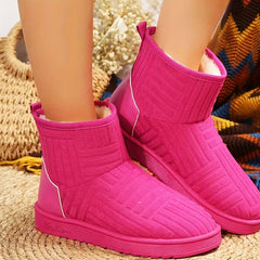 Women's Solid Snow Boots Comfortable Chunky Short Boots