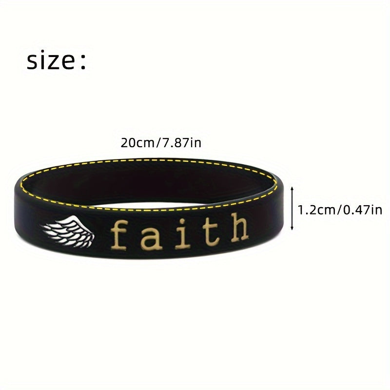 Set of 3 Slogan Rubber Bracelet Silicone Wristband