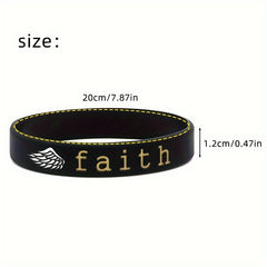 Set of 3 Slogan Rubber Bracelet Silicone Wristband