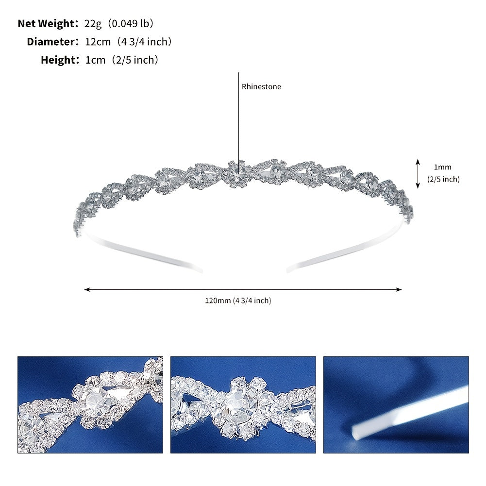 Rhinestone Silvery Hairband Headband Princess Tiara Wedding Birthday Cosplay