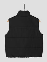 Solid Sleeveless Jacket Vest Winter Outerwear