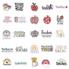 50pcs Creative Text Waterproof Doodle Stickers for Teachers