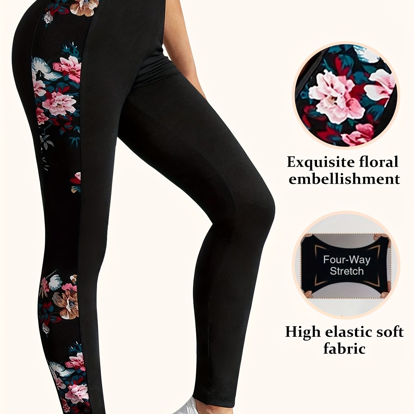 Flower Graphic Yoga Pants High Stretch Leggings Women's Activewear