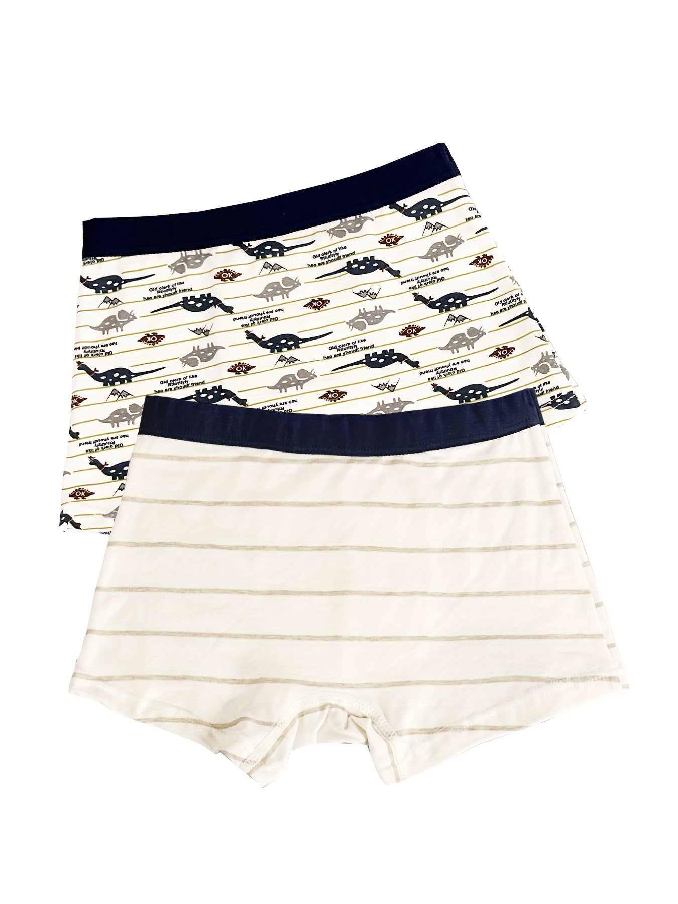 4pcs Boys Boxer Briefs Cotton Breathable Kids Panties Cartoon Striped Underwear