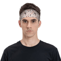 Men's Tie Dye Headband Orange Gray Athletic Breathable Stretchy Sport Headband