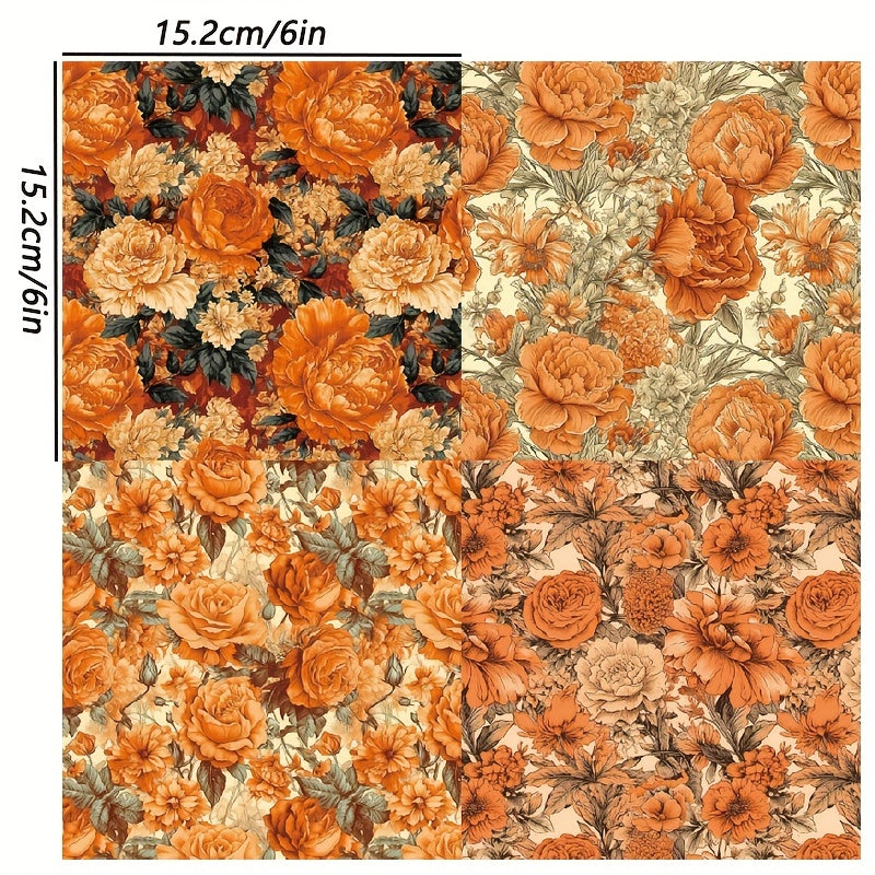 24 Sheets Flower Theme DIY Gift Wrapping Paper Greeting Cards