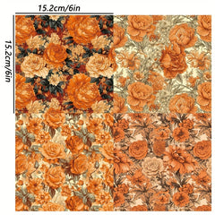 24 Sheets Flower Theme DIY Gift Wrapping Paper Greeting Cards