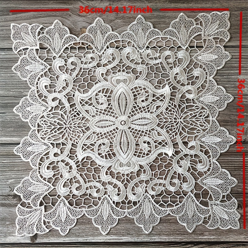 Polyester Lace Tablecloth Embroidered Dining Table Mat