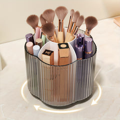 360 Rotating Pen Pencil Holder Desk Organizer 6 Slots Clear Pen Cup Home Office
