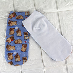 4 Pairs 3D Dog Pattern Comfy Low Cut Socks Women's Stockings