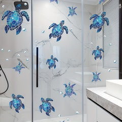 4pcs Creative Turtle Wall Stickers Bedroom Living Room Bathroom Refrigerator