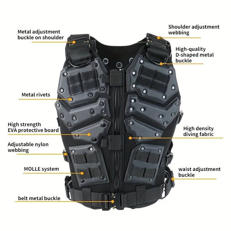 TF3 Tactical Vest Airsoft Vest Paintball Vest Adjustable Combat Vest Molle Vest