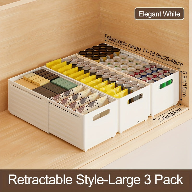 Expandable Storage Box Retractable Plastic Container Organizer