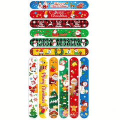 12pcs Christmas Dress Up Gift Clap Ring Bracelet Set
