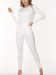 Women's Thermal Underwear Set Long Sleeve Crew Neck Tops & Pants