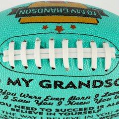 Engraved American Football Size 9 To My Grandson From Grandpa Grandma Christmas