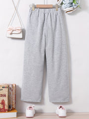 Girls' Wide Leg Plain Pants Trousers for Street Outfits