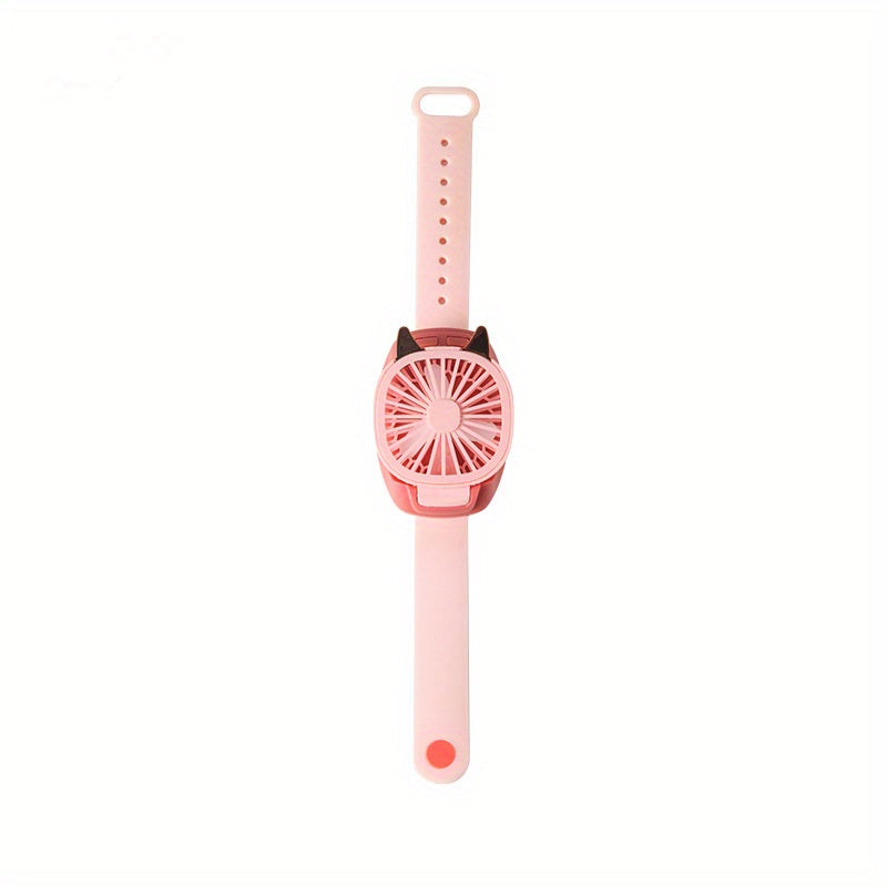 Cartoon Wristband USB Rechargeable Fan For Girls