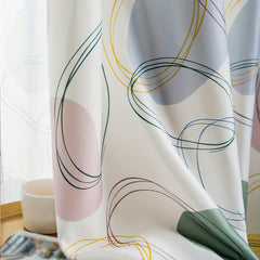 Geometric Circle Pattern Curtain for Home Decor