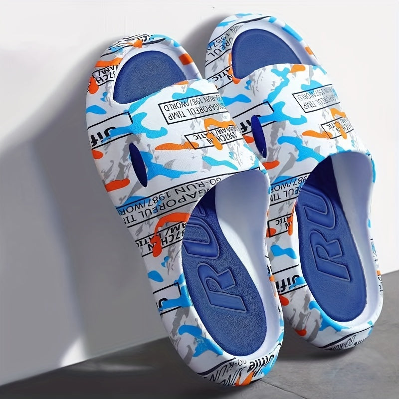 Men's Graffiti Graphic Pillow Slides Non Slip Slippers