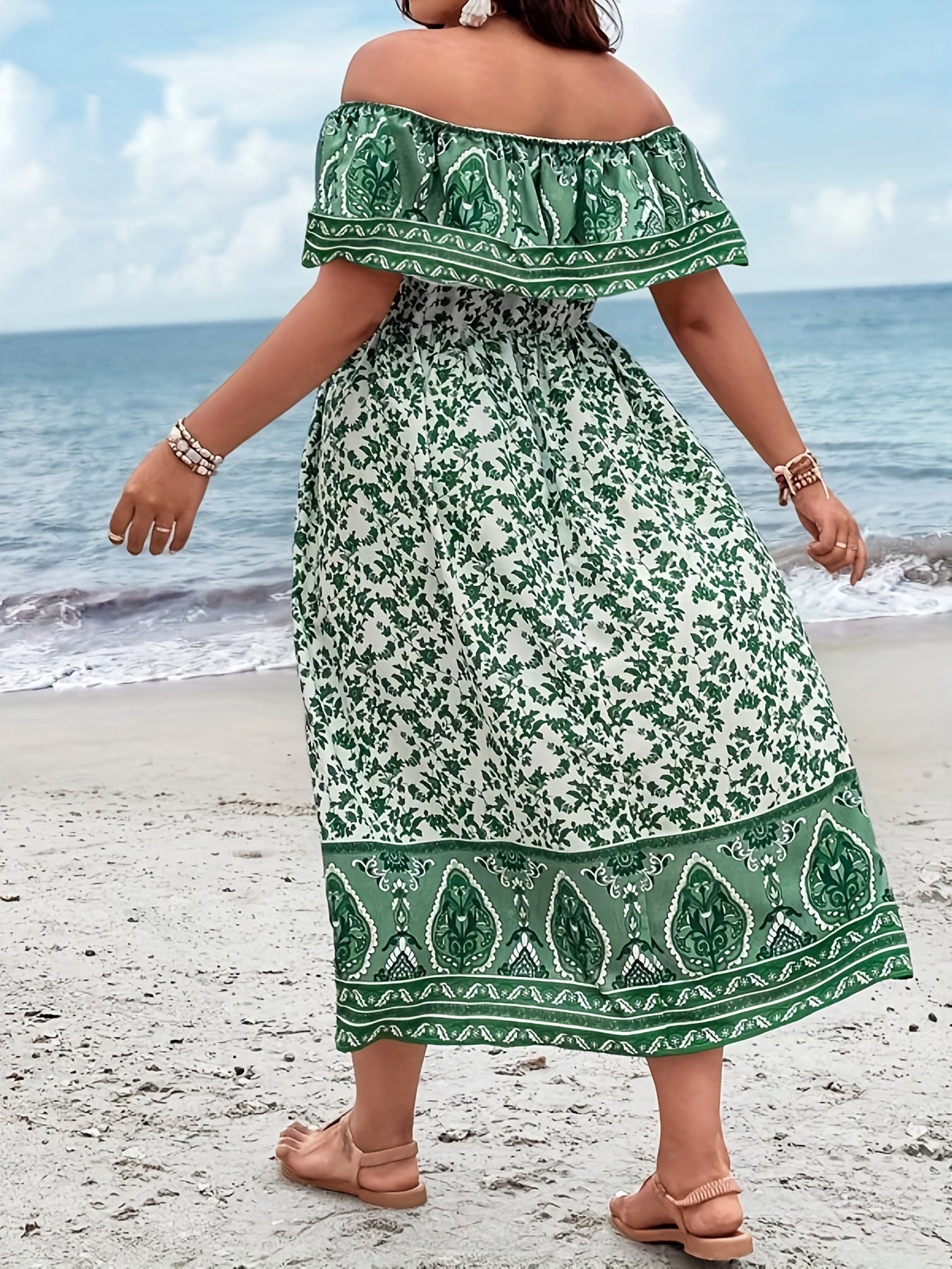 Boho Dress Women's Off Shoulder Maxi Summer Dress