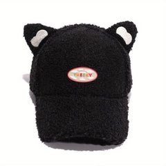 Cat Ears Plush Baseball Cap Lightweight Coldproof Warm Sun Hat