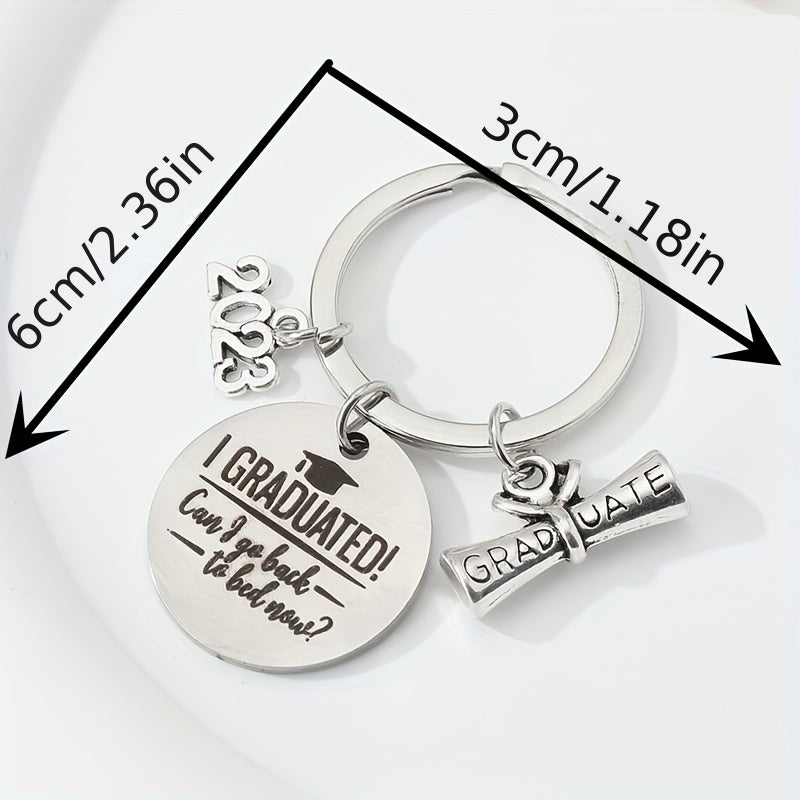Graduation Hat Keychain Metal Key Ring Purse Bag Charm Gift