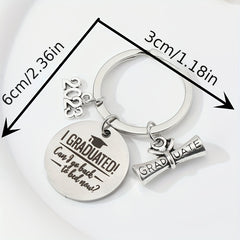 Graduation Hat Keychain Metal Key Ring Purse Bag Charm Gift