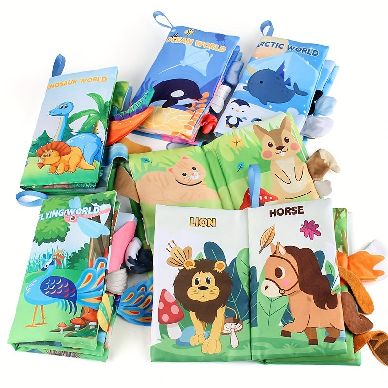 Baby Animal Tail Cloth Book - Forest & Ocean - Educational Puzzle Cloth Book