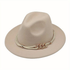 Wide Brim Sunshade Fedora Hat for Party Meeting
