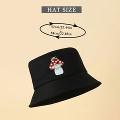 Mushroom Frog Bucket Hat Solid Print Beach Sun Hat Outdoor Lightweight Travel