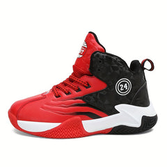 Boy's High Top Basketball Shoes Colour Block Non Slip Sneakers