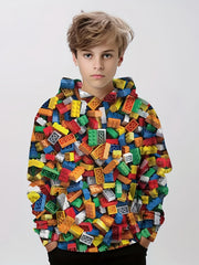 3D Print Boys Hooded Sweatshirt Spring Fall Kids Clothing