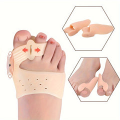 2Pairs Gel Insoles Toe Separator Hallux Valgus Foot Protector Bunion Adjuster
