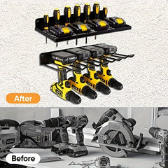 2-Layer Power Tool Organizer Wall Mount - Tool Rack Storage