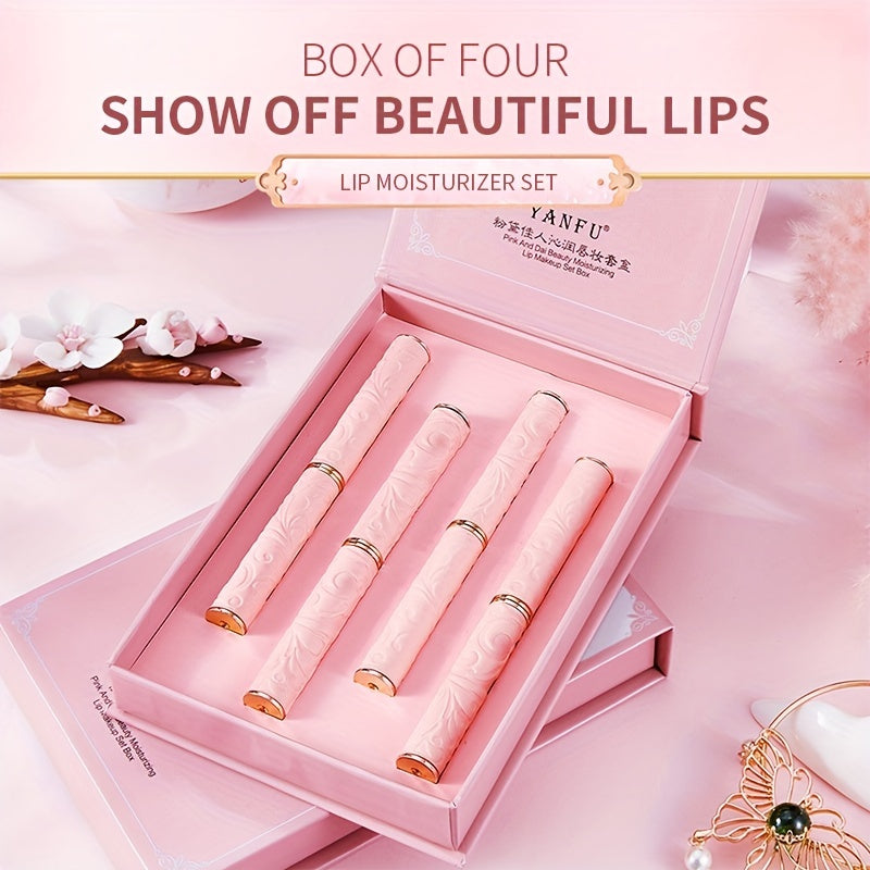 4 Pcs Moisturizing Waterproof Long Lasting Lipstick Set