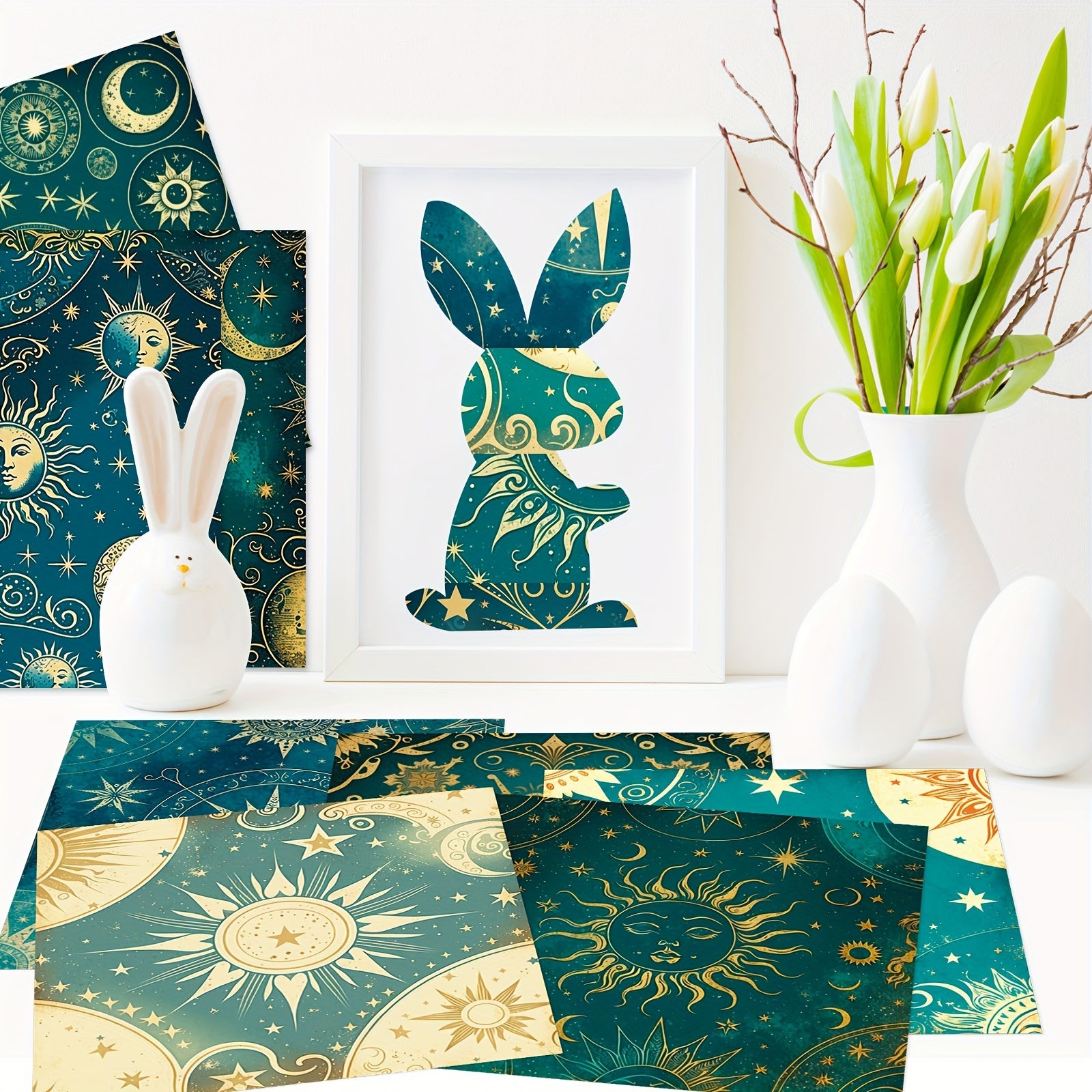 12pcs Tarot Card Starry Sky DIY Wrapping Paper Universe Literary Material