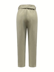 High Waist Cargo Pants Solid Cropped Pants